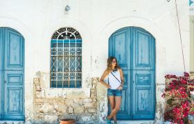 Een vrouw op Rhodos