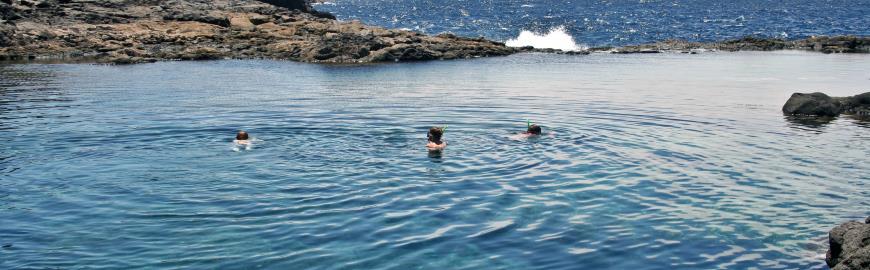 Kinderen snorkelen